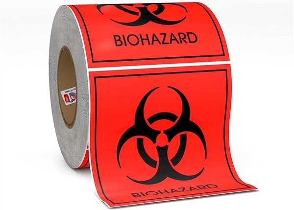 Biohazard sticker - 4" x 4"