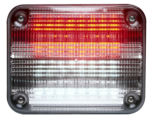 Whelen 900 Series Linear Super Red/Clear Split LED, Clear Lens