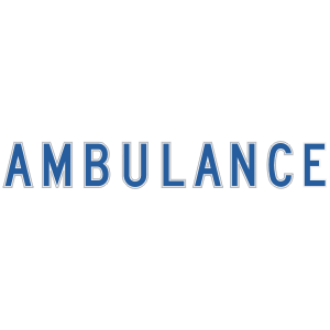 6" AMBULANCE, Blue w/ White Reflective Border