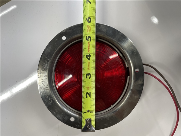 4" Round Flange Mount Lights, Red