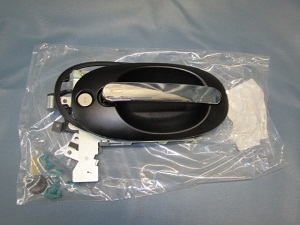 Wheeled Coach Oval Door Handle, Black & Chrome (Entry)