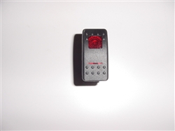 On-Off-On Switch, (2 lights), Black Actuator